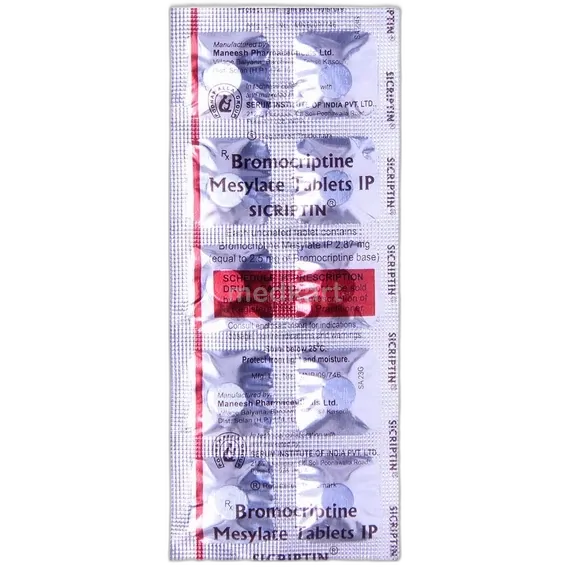 sicriptin 2.5mg tablet 10's